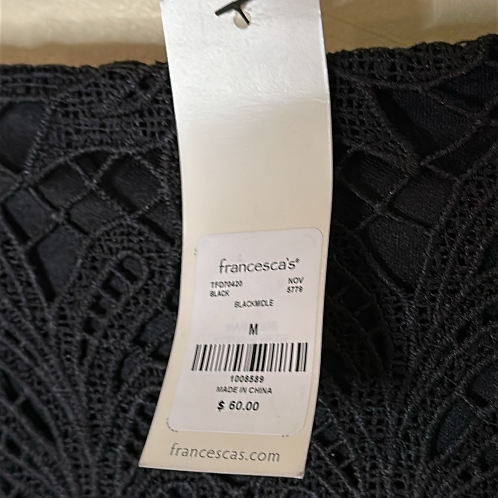 NWT Francesca’s Elegant Black Lace Long Midi Skirt Sz M $60 - Picture 2 of 15